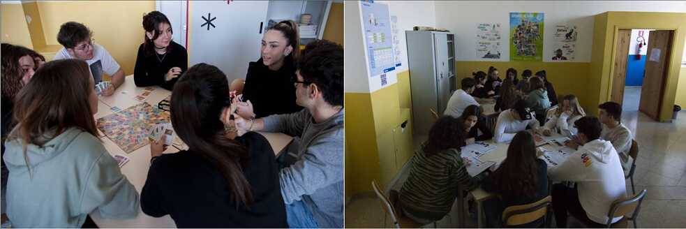 Imparare giocando – alunne e alunni giocano a “Triboo”, un gioco da tavolo creato nell’ambito del progetto “Piazza Affari Tedesco” e prodotto e commercializzato dalla casa editrice ELI
