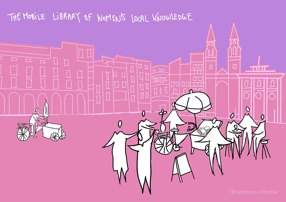 Illustration: die mobile Bibliothek des lokalen Wissens der Frauen