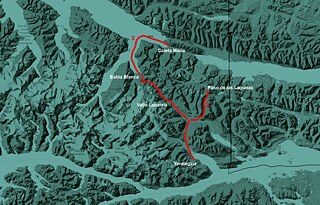 Mapa del valle de Lapatai que muestra las tres direcciones  en las es es abordada la investigación