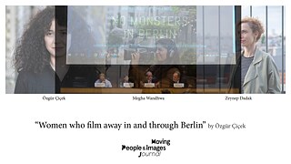 Woman who film away in and through Berlin