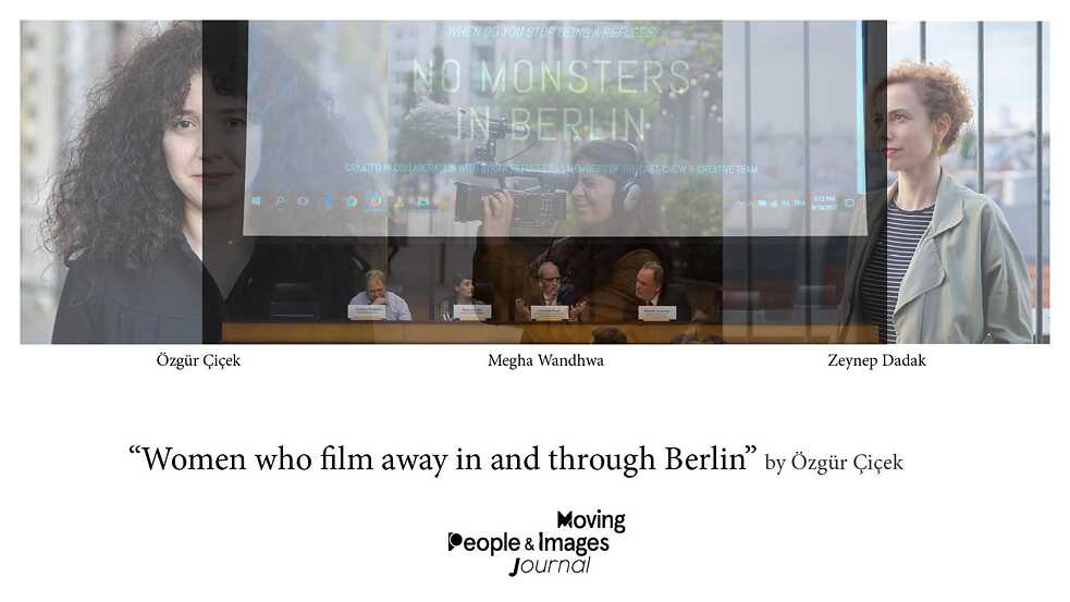 Woman who film away in and through Berlin