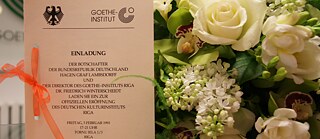 Einladung zur feierlichen Eröffnung des Goethe-Instituts Riga am 5. Februar 1993.