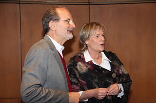 Joachim Bernauer (Länderleiter Goethe-Institut Italien), Simone Oldenburg (Bildungsministerin von Mecklenburg Vorpommern)