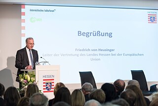 Begrüßung Friedrich von Heusinger, Leiter der Vertretung von Hessen bei der EU