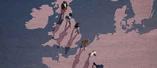 Karte von Großbritannien in Richtung Europa gehen.