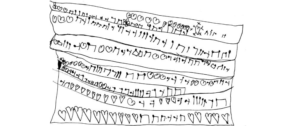 The original sketch by Roux for the flag 