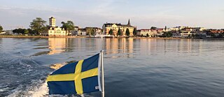 Schwedische Fahne auf Boot 