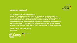 Testimonial der Brügge-Stipendiatin Kristina Králová  (2022)