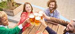Group drinking beer