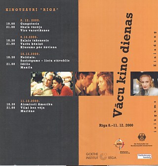 2000. gada decembris, ielūgums uz „Vācu kino nedēļu Baltijā“ kinoteātrī „Rīga“.