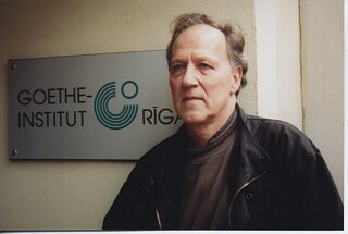 April 2002, der bekannte Filmregisseur Werner Herzog in Riga anlässlich der Filmvorführung „Unbesiegbar“ („Invincible“).