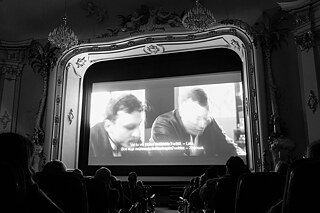 Oktober 2018, Film „Transit” von Christian Petzold auf der Leinwand im Kino „Splendid Palace” während der Filmwoche „Berlinale 2018 Riga”. 