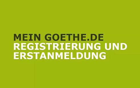 Registrierung auf My Goethe.de