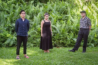 Restless Topographies  © The artists of RESTLESS TOPOGRAPHIES, (left to right) Zachary Chan, Zarina Muhammad and Joel Tan. Restless Topographies 