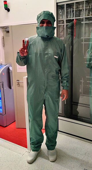 Shanmukha at his workplace.