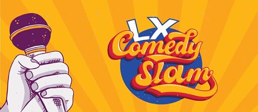 LY Xomedy Slam Logo e mão com microfone