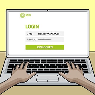 Login Mein Goethe: Online-Deutschprüfung &copy; © Goethe-Institut Login Mein Goethe: Online-Deutschprüfung