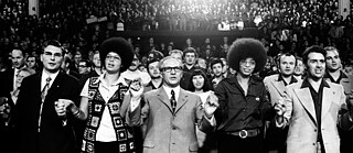   Angela Davis und Erich Honecker