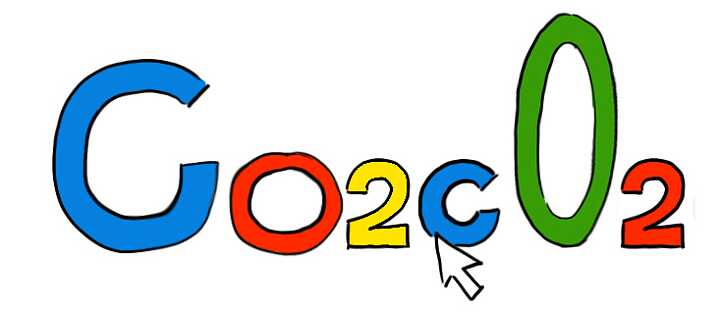 Illustration Suchmaschine mit Schrift CO2 