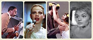 Nebeneinander finden sich vier Filmstils, Bild 1: Revue um Mittarnacht; Bild 2: Solo Sunny; Bild 3: Die Legende von Paul und Paula; Bild 4: Der fliegende Holländer.