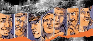 A key visual from the prototype for “Autumn ’89: In the Streets of Leipzig”: the Deutsches Historisches Museum Foundation brings history to life on an interactive game station.