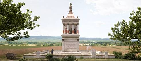 Wie man Kulturobjekte digital wiederauferstehen lässt, zeigt die Mobile-App „Ingelheim zur Römerzeit“: So könnte das monumentale römische Grabmal ausgesehen haben, das vor rund 2000 Jahren nördlich von Ingelheim stand.