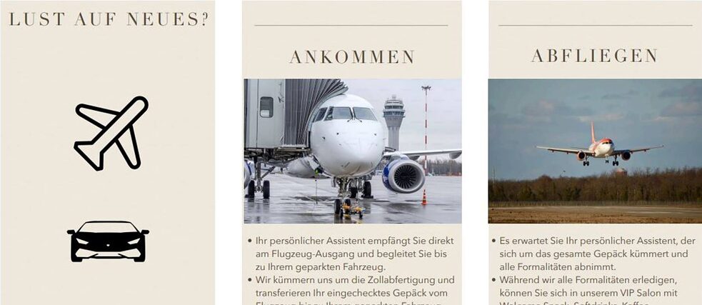 Dienstleistungen für Vip-Passagiere