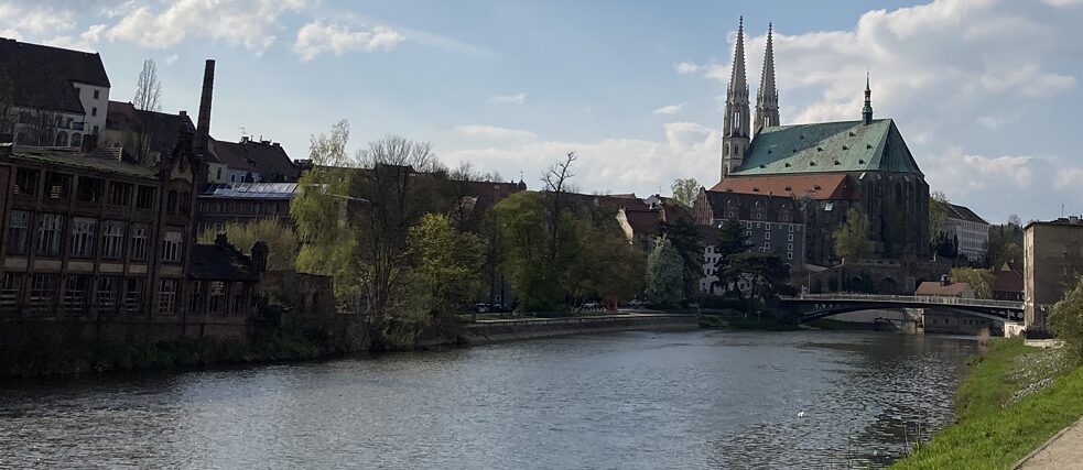 La città vecchia di Görlitz vista dal Bulwar Grecki, Zgorzelec