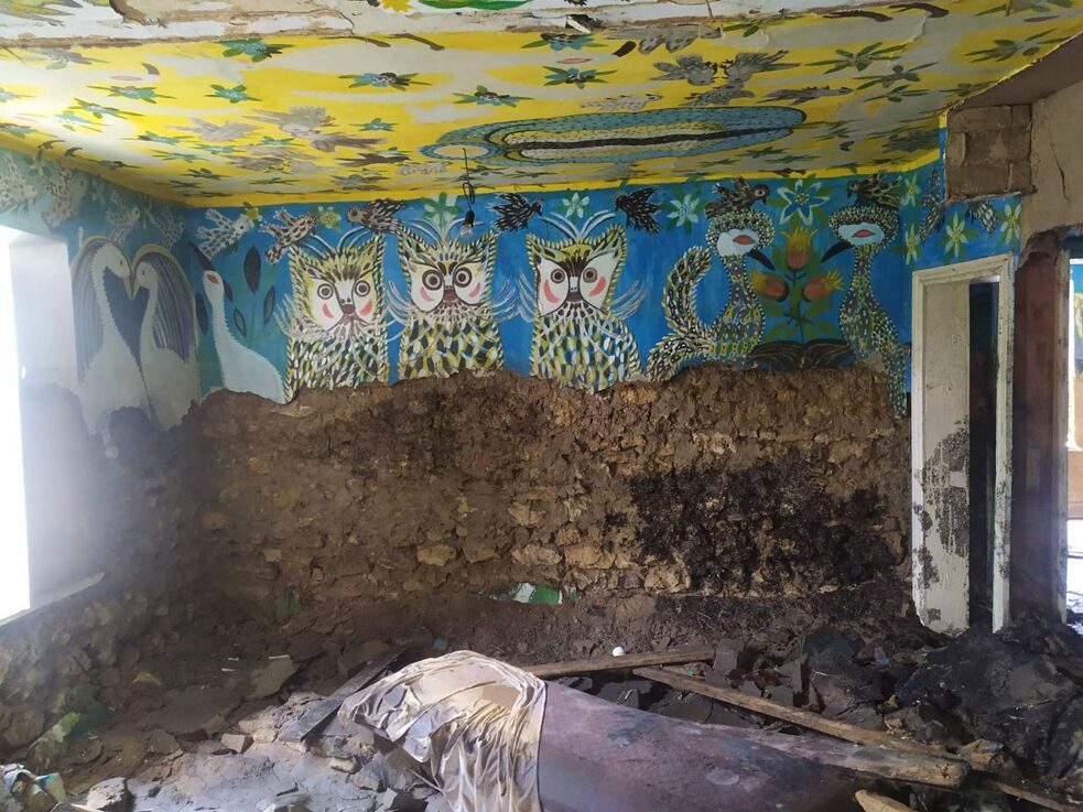 Das Haus von Polina Raiko nach der Flut, die durch die Zerstörung des Kachowka-Staudamms ausgelöst wurde