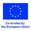 Bandera europa con el texto de “Co-funded by the EU”