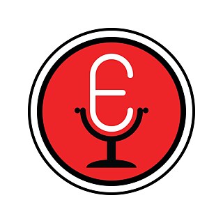 Partnerlogo Első Pesti Egyetemi Rádió (EPER) – Grafik bestehend aus weißem 'E' auf rotem Kreis mit Konturlinien in Schwarz, Weiß, Schwarz