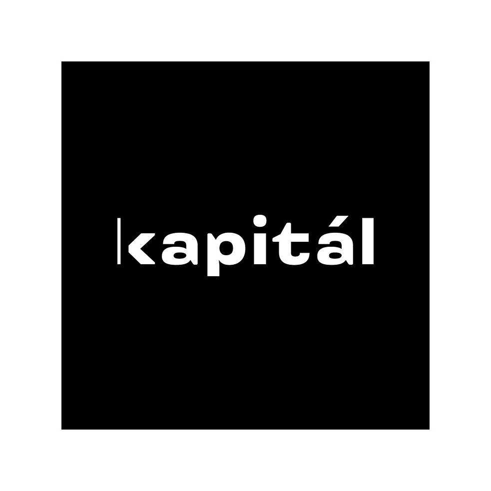 Logo Kapitál – Kapitál in white letters on black background