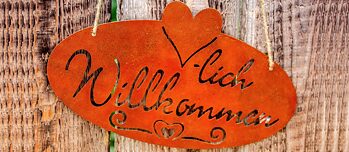 Schild „Willkommen“