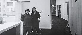Eva Sudrow with her colleague in Studio 6 at Deutschlandradio Berlin in 2007