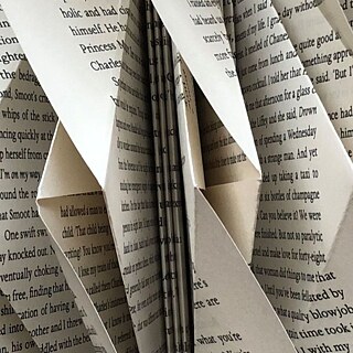 Folded pages of a book