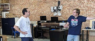 Ale Cohen (left) and Sascha Ehlert (right) in the Dublab studio in LA