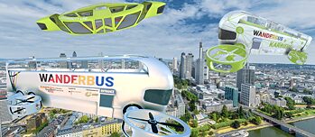 All 3 Wanderbusses with Frankfurt Skyline