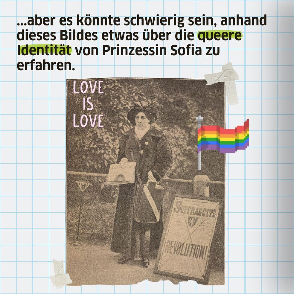 ...aber es könnte schwierig sein, anhand dieses Bildes etwas über die queere Identität von Prinzessin Sofia zu erfahren. 