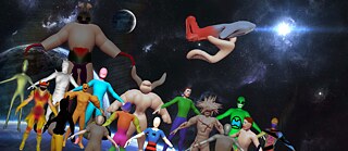 Avatar group picture – result of the workshop with the Fabmobil art and design lab