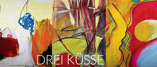 Üç soyut resimden oluşan bir kolaj