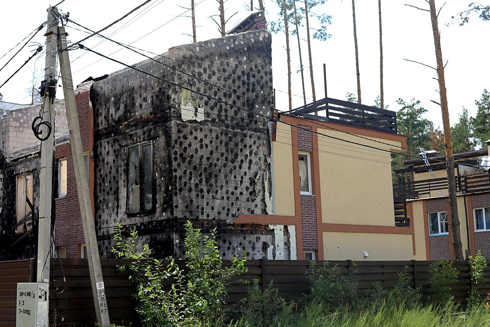 Buča/Hostomeľ Kyjevská oblasť, júl 2023: Vojnové škody na sídlisku
