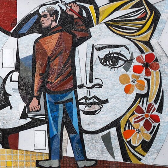 Walter Womacka: Náš život. Mozaika na fasádě Domu učitelů v Berlíně (1962-1964)
