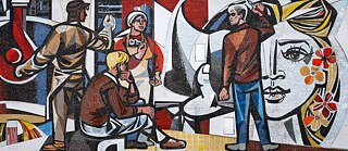 Walter Womacka: Náš život. Mozaika na fasádě Domu učitelů v Berlíně (1962-1964)