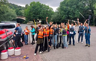 Schülergruppe bei Rafting © Foto: Goethe-Institut Rafting
