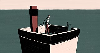 Ein Mann läuft auf seinem Hausboot. &copy; (c) João Gonzalez Nestor, Regie: João Gonzalez