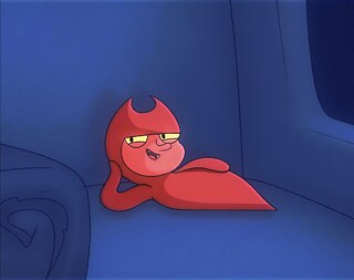 Ein roter Teufel liegt auf einer blauen Couch. &copy; (c) Bogboy Productions Ltd. Red Rabbit, Regie: Rory Kerr