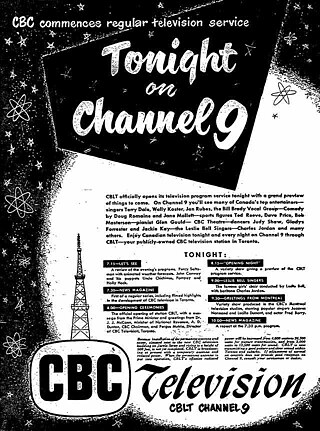 CBLTs erster Abend auf Sendung, September 1952