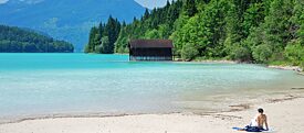 A slice of the Caribbean in the Alps: Lake Walchensee in Bavaria with its brilliantly green and blue coloured water.
