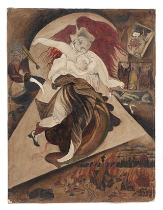  Infant Feeding from a Slain Mother © Issachar Ber Ryback© Courtesy of the Mishkan Museum of Art 'Pogrom in Kiev – Infant Feeding from a Slain Mother,' 1918