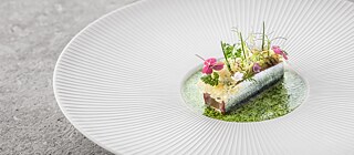 This is also a way to serve a Breton sardine, assuming it is properly plated up by three-star chef Jan Hartwig. 